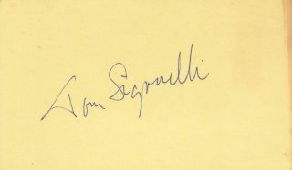 Tom Signorelli D 2010 Signed On 3x5 Index Card Actor/dick Tracy