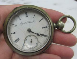 Antique 1874 Key Wound Elgin Pocket Watch W/ Silveroid Case 15 Jewels 3 - D265