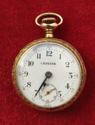 Antiguo Reloj De Bolsillo Langendorf BaÑado En Oro Para Reparar O Piezas 42x33mm