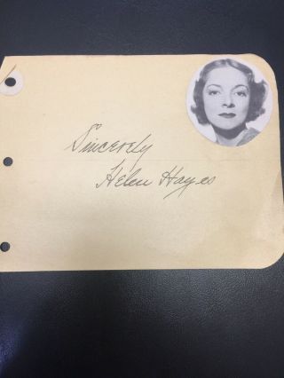Helen Hayes Silent Movie Actress Hand Signed