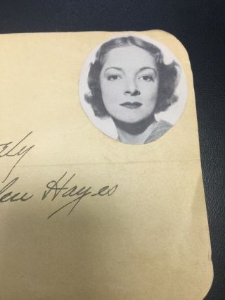 HELEN HAYES SILENT MOVIE ACTRESS HAND SIGNED 3