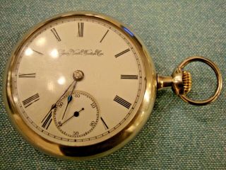About,  Serviced " Sidewinder,  " 1898 Elgin 18s Model 3 Pocket Watch,  15 Jewel