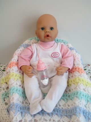 Adorable,  Interactive Baby Annabell Baby Doll By Zapf,  With Bottle