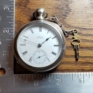 Pocket Watch Waltham,  P.  S.  Bartlett,  Coin Silver Case,  Key Wind,  15 Jewels,  18s