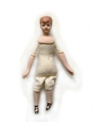 7 Vintage Miniature Dollhouse Doll Porcelain 4 1/2” Tall Cloth Body Female