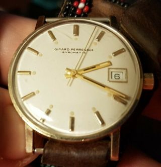 Vintage Girard Perregaux Gyromatic 10k Gold Filled Watch,  70/80s Southwest Cuff