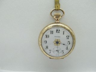 1897 18s Waltham Pocket Watch Gold Filled Patterned Case G.  C.  D And.
