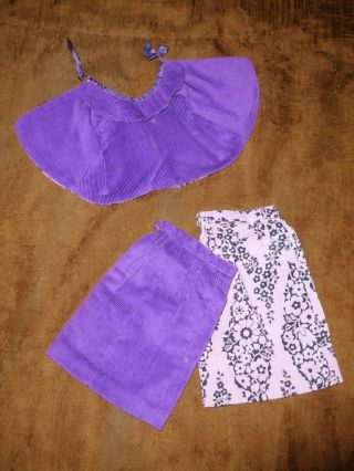 Vintage Hm Cissy (2) Purple/lavendar Skirts W/ Reversible Matching