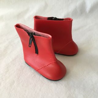 Red Rain Boots With Zipper To Fit American Girl Molly Or Any 18 In Doll Euc