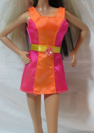 Fashion Avenue Teen Skipper Pink Orange Mini Dress Fits Model Muse Body