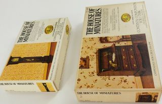 The House of Miniatures Chippendale Desk 40017 & Case Clock 40018 - Open Boxes - 2