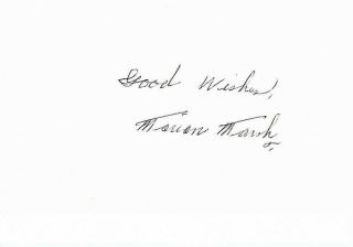 Marian Marsh Signed Index Card Actress Autograph The Mad Genius
