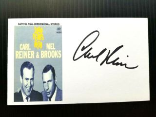 2000 Years With Carl Reiner & Mel Brooks - Carl Reiner Autographed 3x5 Index Card
