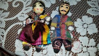 Pakistani Or Indian Male And Female Dolls In Ethnic Dress 5 1/2 "