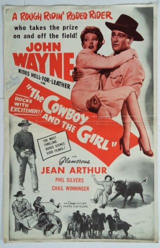 Lady Takes A Chance Aka Cowboy & The Girl [1943] John Wayne Press & Lobby Cards