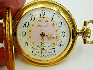 Arnex Swiss Made 17 Jewels Incabloc Mechanical Wind Up Pocket Watch