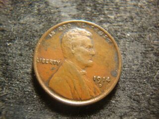 1914 - D Vf Xf Details Lincoln Head Cent Looking Wheat Ears T2x