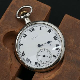 1916 Elgin Grade 311 12s 7 Jewels Pocket Watch Runs Wadsworth Case Roman Dial