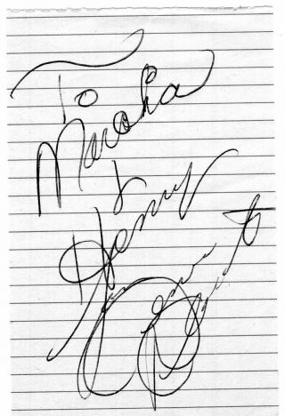 Jan - Michael Vincent Autographed Note Paper Signed & Personalized Died 2/10/2019