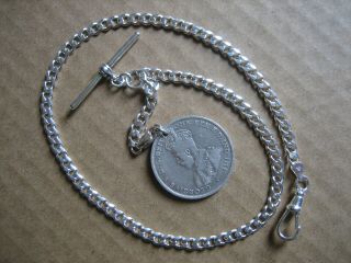 Vintage Unique Albert S/silver Pocket Watch Chain 14.  1/2in.  Long