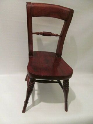16 Inch Stained Wooden Doll Or Bear Side Chair