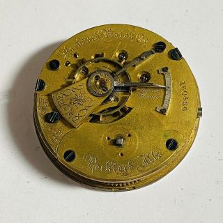 Running 1883 18s Rockford 15 Jewel Key Wind Pocket Watch Movement (s19)