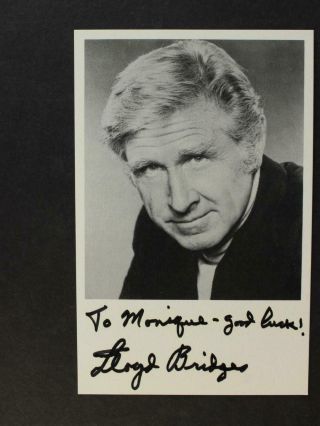 Lloyd Bridges (1913 - 1998) (sea Hunt) Autograph 3 1/2 X 5 1/2 Photo