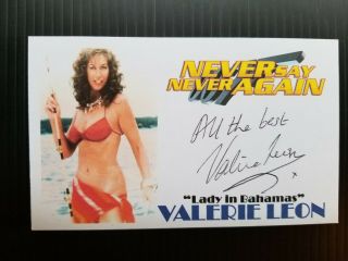 " Never Say Never Again " Valerie Leon Autographed 3x5 Index Card