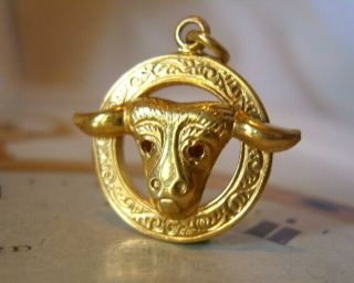 Vintage Silver Pocket Watch Chain Fob 14ct Gold Plated Royal Order Of Buffaloes