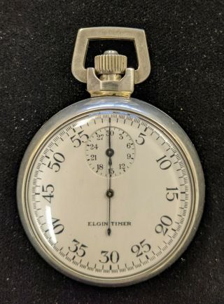 Vintage Ww2 Us Military Elgin Pocket Watch Timer In