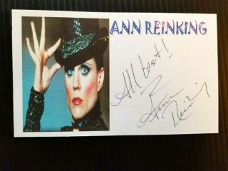 Ann Reinking " All That Jazz " Autographed 3x5 Index Card