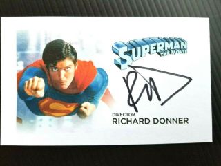 " Superman The Movie " Richard Donner " Director " Autographed 3x5 Index Card