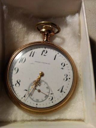 Vintage Frank Curtis & Co.  Decatur Illinois Gold Filled Pocket Watch Runs,