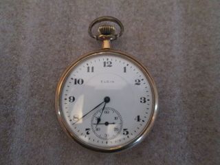 1918 Elgin Pocket Watch - 20 Year Gold Filled Case - 17 Jewel - Double Roller
