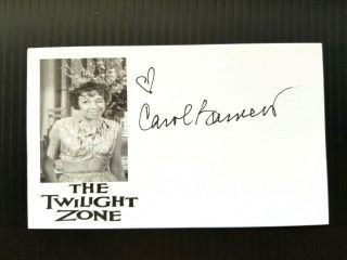 " The Twilight Zone " Carol Burnett " Cavender Is Comin " Autographed 3x5 Index Card