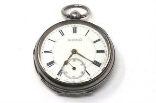 Heavy Antique Victorian C1902 Solid Silver Bottomley ' s Key Wind Pocket Watch A/F 2