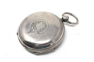 Heavy Antique Victorian C1902 Solid Silver Bottomley ' s Key Wind Pocket Watch A/F 3