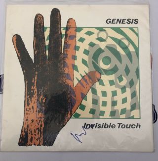 Mike Rutherford Genesis Invisible Touch Signed Album Cover W/ Vinyl W/coa