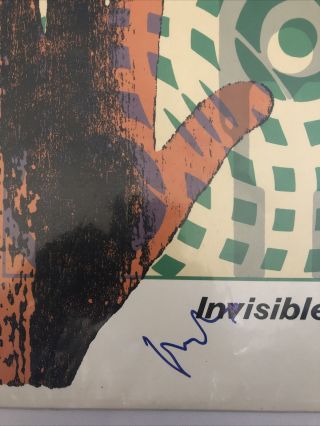 Mike Rutherford Genesis Invisible Touch Signed Album Cover W/ Vinyl W/COA 2