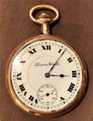 Hampden Wm Mckinley Pocket Watch Of 16s 17j Gf 1916 Not Running