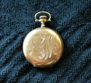 Vintage Elgin Gold Plated Personal Signet Pocket Watch Keystone Watch Case