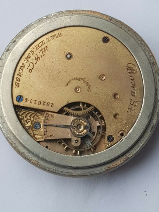 Antique A W Co Pocket Watch By Waltham For Repairs