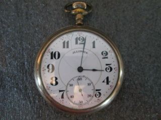 1914 Illinois Pocket Watch 20 Yr Gold Filled Case - 17 Jewel - Size 16s