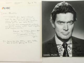 Actor Daniel Pilon (1940 - 2018) (dallas) Autograph 8 X 10 Photo & 1992 Als
