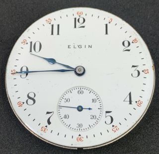 Elgin Grade 313 Pocket Watch Movement 16s 15j Openface Model 7 Ticking F5255
