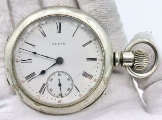 Vintage 1911 Elgin Cal.  316 18s 14j Pocket Watch In Silverine Case