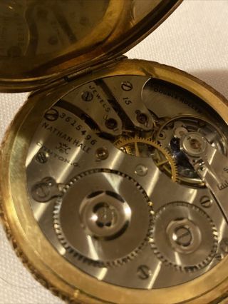 1917 Hamden Nathan Hale Gold Filled Pocket Watch 15 Jewels 3615496 3