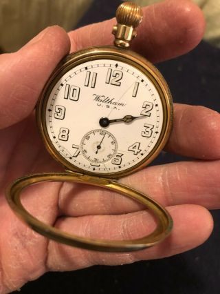 Vintage 1913 Waltham Pocket Watch 10k Gf Case 18851190