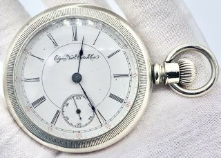 1896 Elgin G.  M.  Wheeler 18s 17j Pocket Watch In Duber Silverine Case