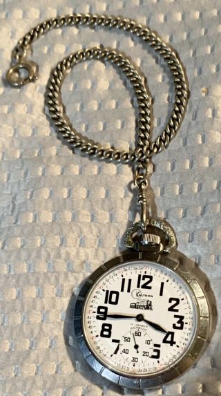 Swiss Made Kaltron 17 Jewels Incabloc Vintage Wind Up Pocket Watch (runs Smooth)